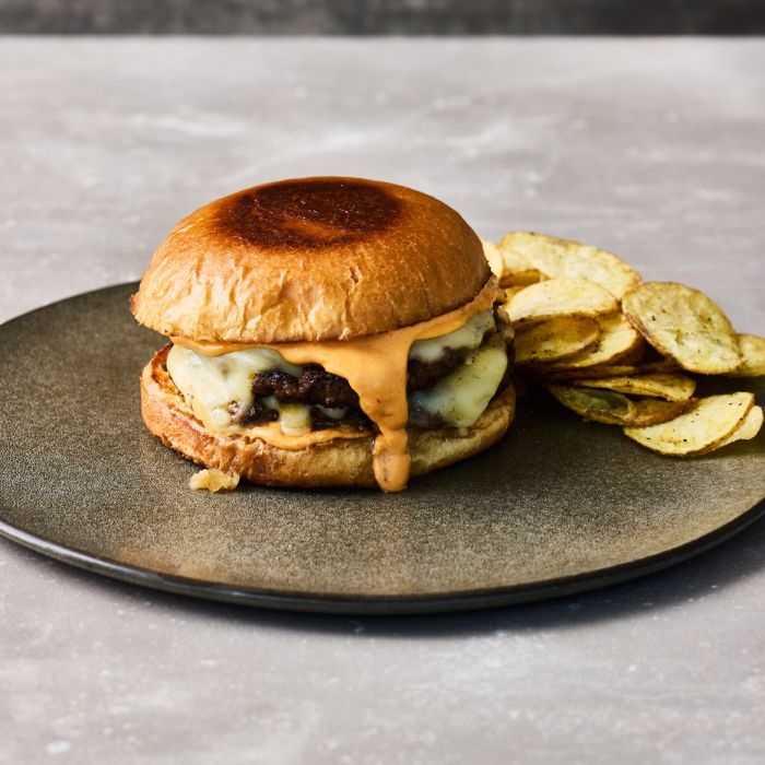 Traditionell hamburgare